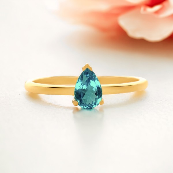 Bague Apatite Bleue Néon