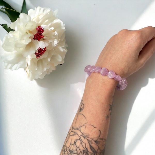 Bracelet Kunzite Coeur - Qualité AAA