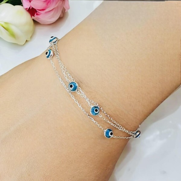 Bracelet Oeil de Nazar - Bleu Claire