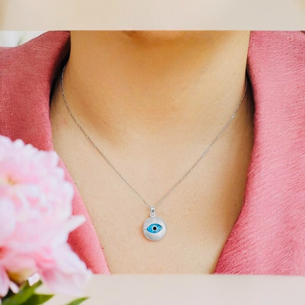 Chaine avec Pendentif Oeil de Nazar - Bleu