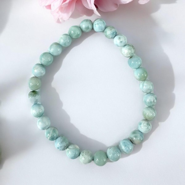 Bracelet Larimar 6mm - Qualité AA