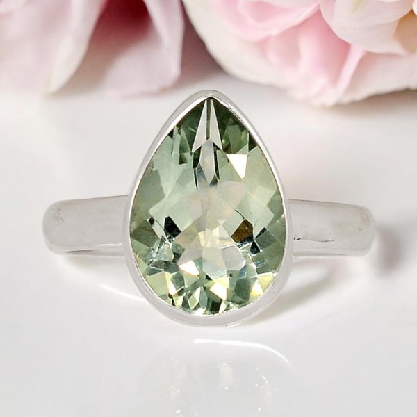 Bague Prasiolite - Poire