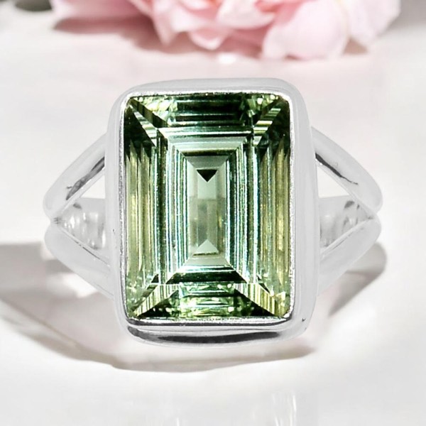 Bague Prasiolite - Rectangle