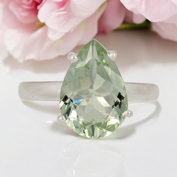 Bague Prasiolite - Poire