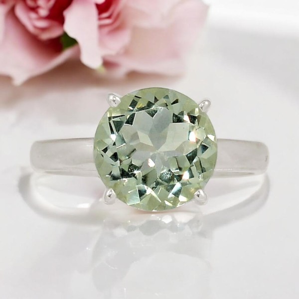 Bague Prasiolite - Ronde