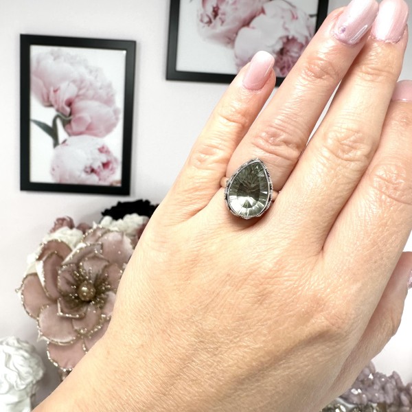 Bague Prasiolite - Poire