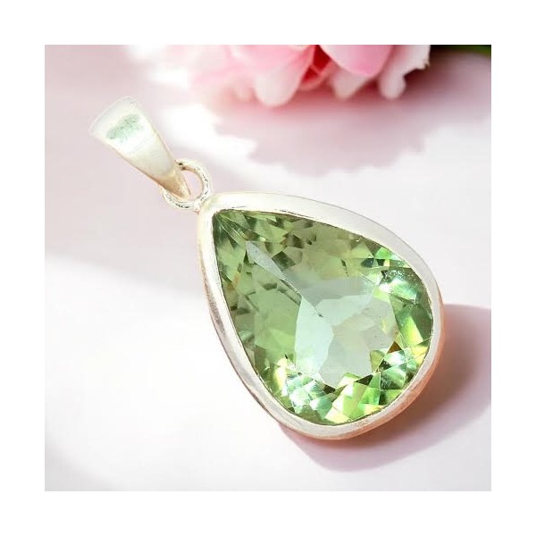 Pendentif Prasiolite - Poire