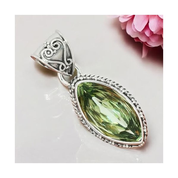 Pendentif Prasiolite - Marquise