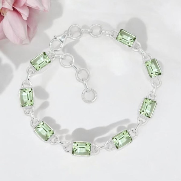 Bracelet Prasiolite - Rectangle