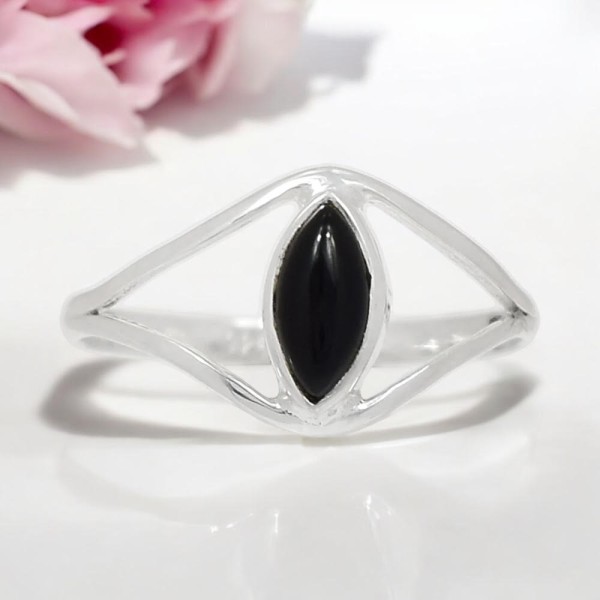 Bague Onyx Noire - Amande