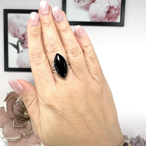 Bague Onyx Noire - Amande