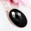 Pendentif Onyx Noire - Ovale