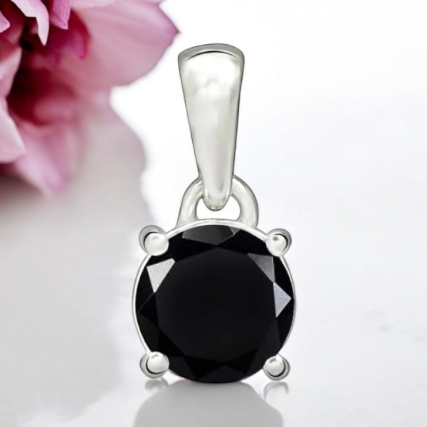 Pendentif Onyx Noire - Rond