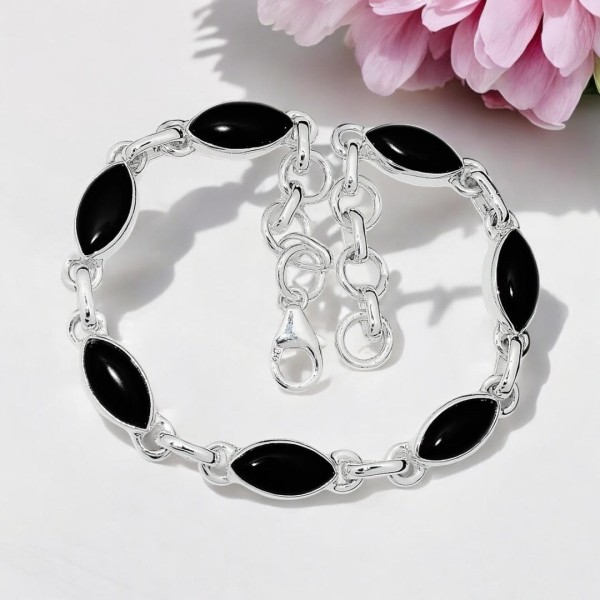 Bracelet Onyx Noire - Amande