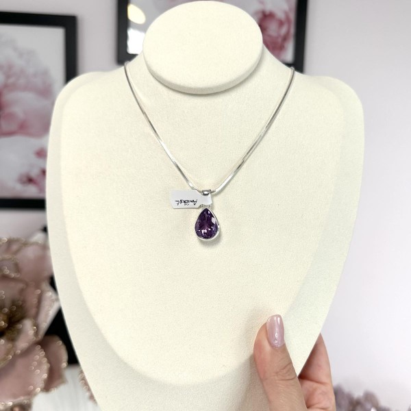 Pendentif Amethyste Facetté - Poire